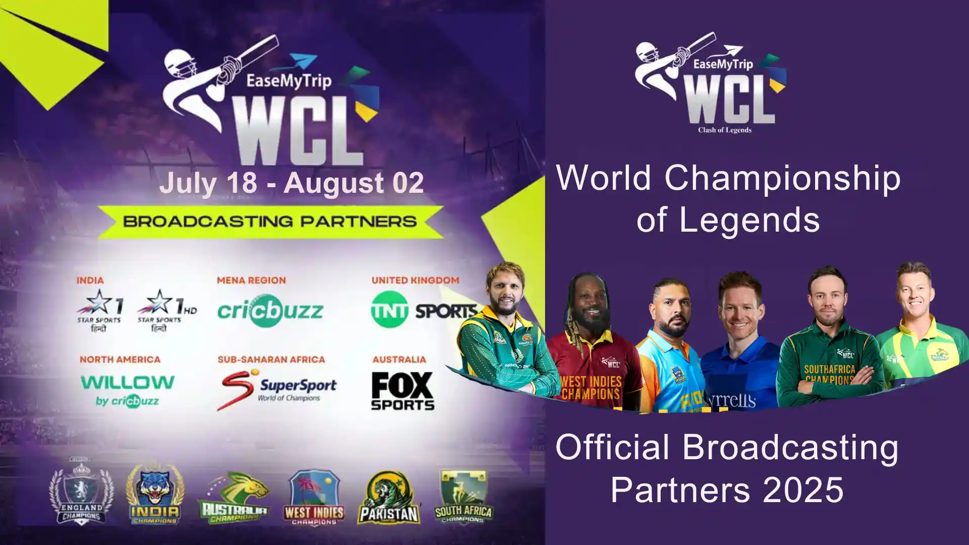 WCL 2025: Where to Watch Legends on TV & Streaming 1 WCL Broadcast Partners