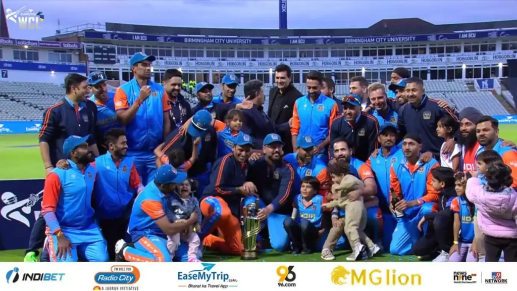 World Championship of Legends Cricket 2025 Season 2 - WCL T20 40 India Champions Winning Pose