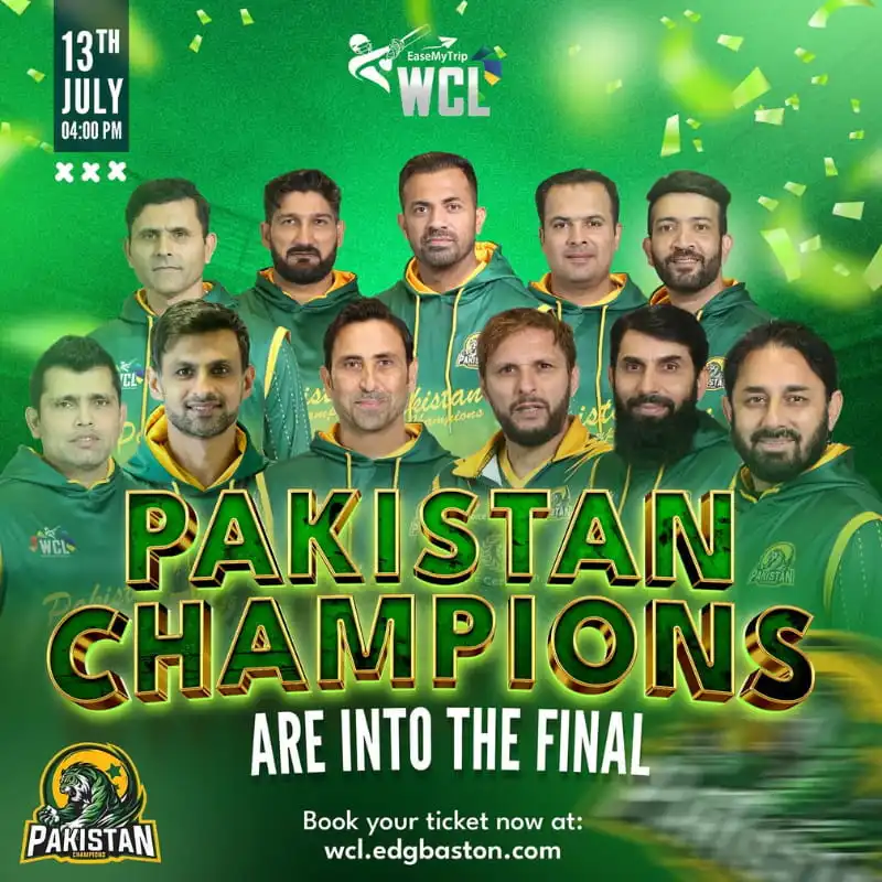 World Championship of Legends Cricket 2025 Season 2 10 Pakistan Champions Team - Official Banner