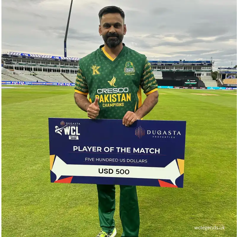 Pakistan Edge Out England by 5 Runs in Thrilling WCL Opener 2 Hafeez man of the match