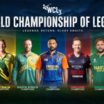 WCL Season 3 2026 key art showing all seven Champion nations - Bangladesh, Australia, South Africa, India, England, Pakistan and West Indies